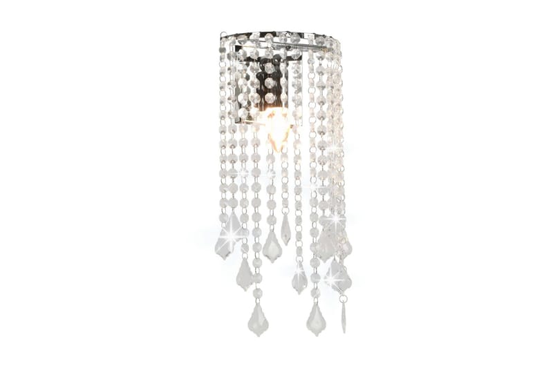 Væglampe Med Krystalperler Rektangulær E14-Pærer Sølvfarvet