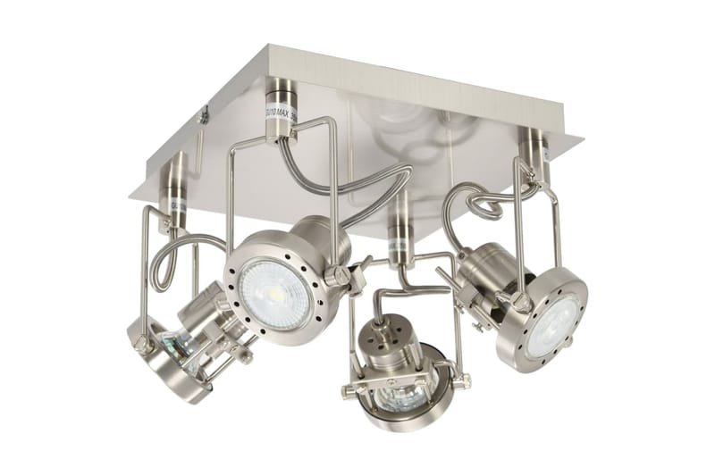 4-Vejs Spotlampe Gu10 Sølvfarvet - Sølv - Belysning - Glødepærer & lyskilder - Spotlights & downlights - Loftspot