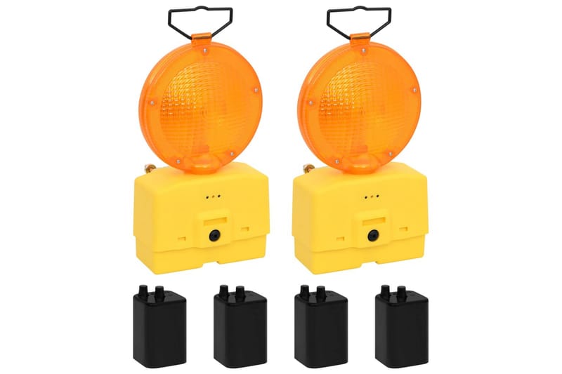 arbejdslamper til byggeplads 2 stk. med batterier 18x8x37 cm - Belysning - Glødepærer & lyskilder - Arbejdsbelysning - Byggelampe