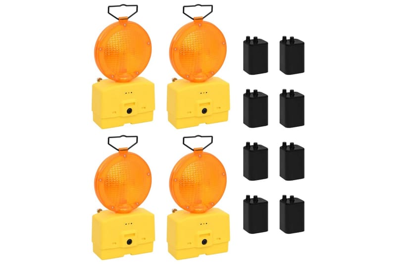 arbejdslamper til byggeplads 4 stk. med batterier 18x8x37 cm - Belysning - Udendørs lamper & belysning - Havespot
