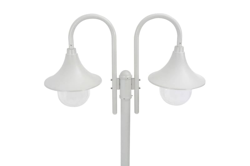 Havestolpelampe E27 220 Cm Aluminium 2 Lanterner Hvid - Hvid - Belysning - Udendørs lamper & belysning - Søjlelampe & standerlampe