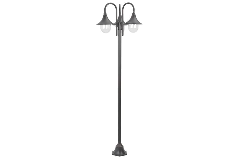 Havestolpelampe E27 220 Cm Aluminium 3 Lanterner Bronze - Brun - Belysning - Udendørs lamper & belysning - Søjlelampe & standerlampe