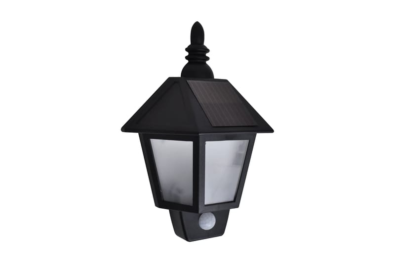 Soldrevne Væglamper 2 Stk. Med Bevægelsessensor Sort - Sort - Belysning - Udendørs lamper & belysning - Væglampe udendørs