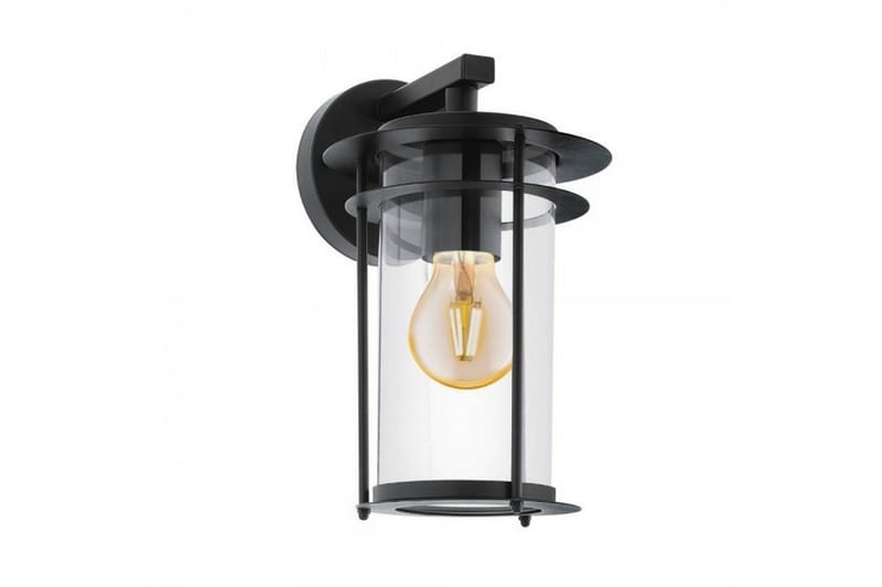 Eglo Læselampe - Sort/Klar/Glas - Belysning - Udendørs lamper & belysning - Væglampe udendørs