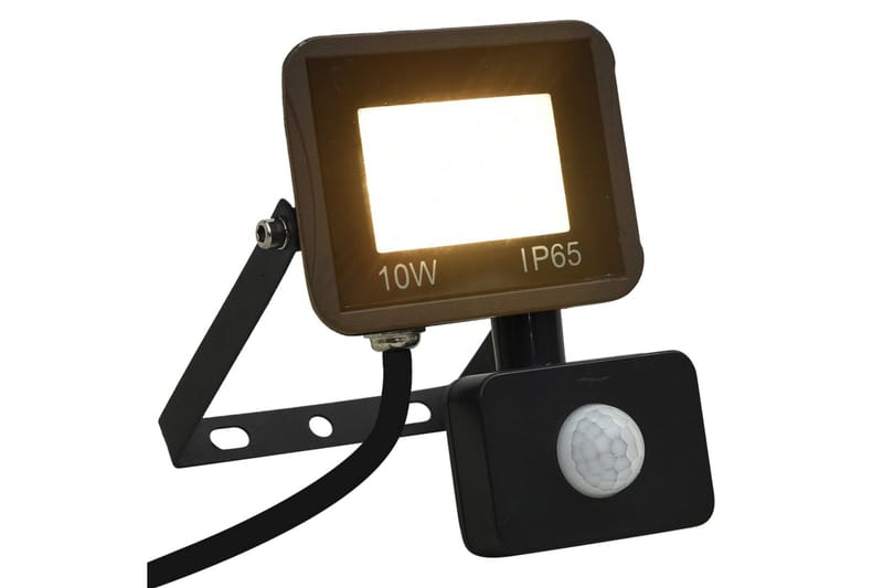 LED-projektør med sensor 10 W varm hvid - Sort - Belysning - Udendørs lamper & belysning - Væglampe udendørs