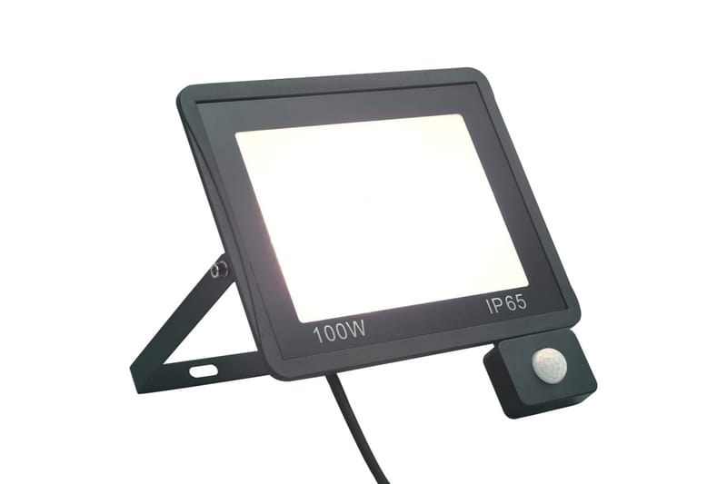 LED-projektør med sensor 100 W kold hvid - Sort - Belysning - Udendørs lamper & belysning - Væglampe udendørs