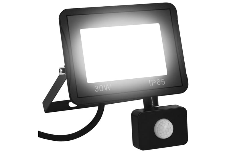 LED-projektør med sensor 30 W kold hvid - Sort - Belysning - Udendørs lamper & belysning - Væglampe udendørs