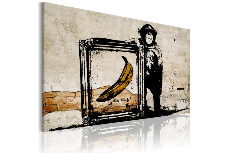 Billede Inspired By Banksy Sepia 60x40 - Artgeist sp. z o. o. - Boligtilbehør - Billeder & kunst - Billeder på lærred