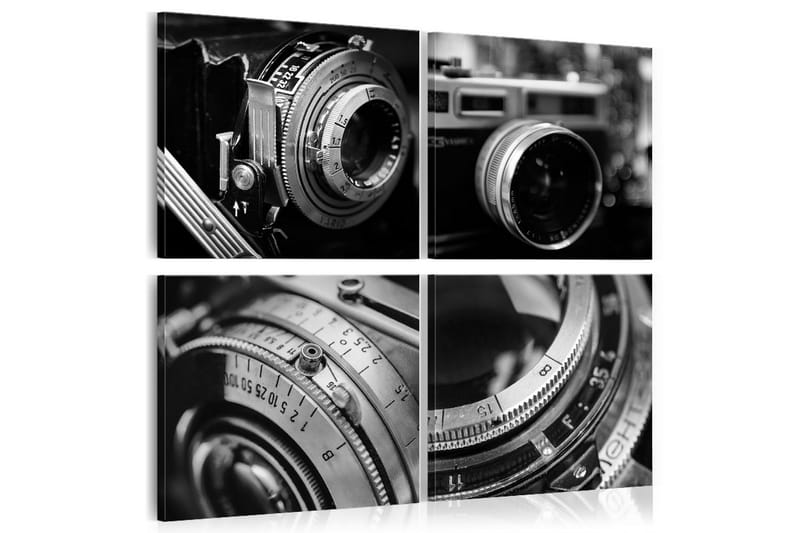 Billede Vintage Cameras 90x90 - Artgeist sp. z o. o. - Boligtilbehør - Billeder & kunst - Billeder på lærred