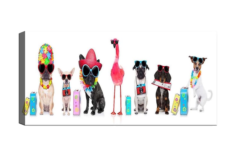 Canvasbillede YTY Animals Flerfarvet - 120x50 cm - Boligtilbehør - Billeder & kunst - Posters & plakater
