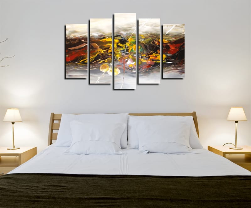 Dekorativ Canvasbillede 5-Dele 70x20 cm - Flerfarvet - Boligtilbehør - Billeder & kunst - Billeder på lærred