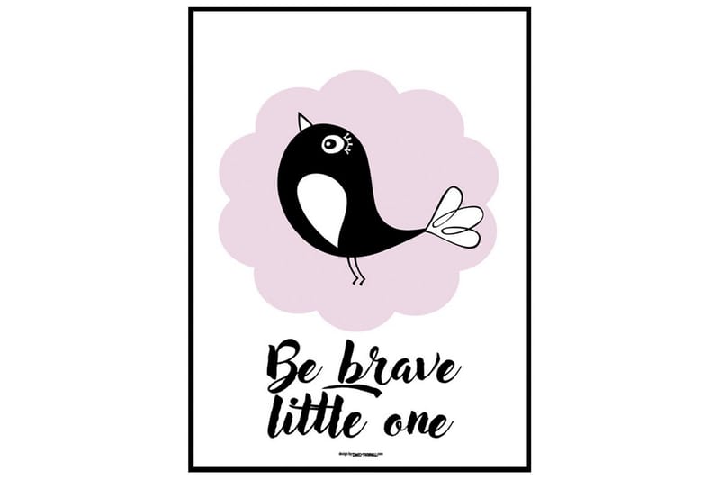 Be Brave Li'l One Tekst/Illustration Lyserød/Hvid/Sort