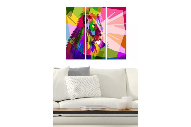 Billede Farverig 3 stk Flerfarvet - 22x05 cm - Boligtilbehør - Billeder & kunst - Posters & plakater