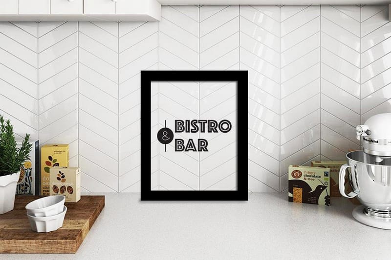 Bistro & Bar Tekst Svat/Hvid 2 - 23x28 cm - Boligtilbehør - Billeder & kunst - Posters & plakater - Tekst plakater