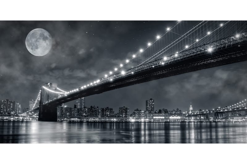 Bridge To Manhattan Foto Sort/Grå 1 - 140x70 cm - Boligtilbehør - Billeder & kunst - Posters & plakater