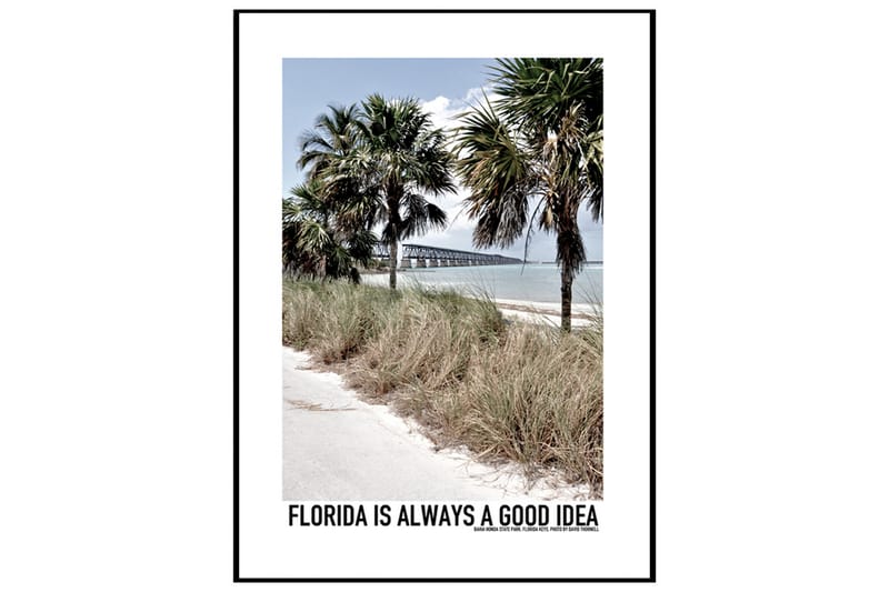 Florida Is Always A Good Idea Foto Flerfarvet/Blå/Beige - 50x70 cm - Boligtilbehør - Billeder & kunst - Posters & plakater - Tekst plakater - Citat plakater