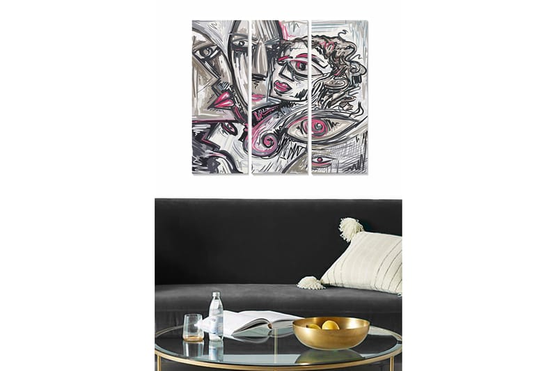 Fototapet Abstrakt 3 stk Flerfarvet - 22x05 cm - Boligtilbehør - Billeder & kunst - Posters & plakater