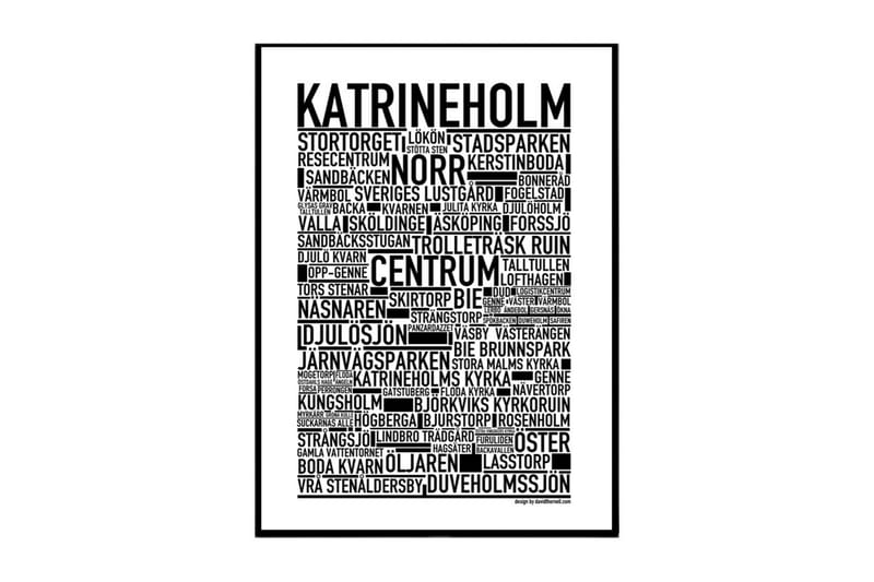 Katrineholm Tekst Hvid/Sort