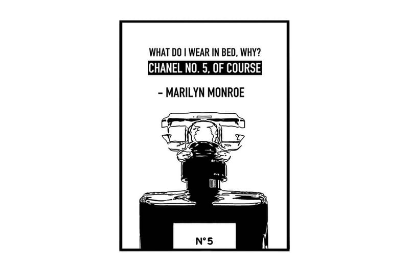 Marilyn Monroe Quotes Chanel Illustration Hvid/Sort