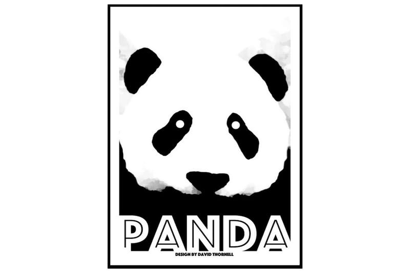 Panda Illustration Hvid/Sort