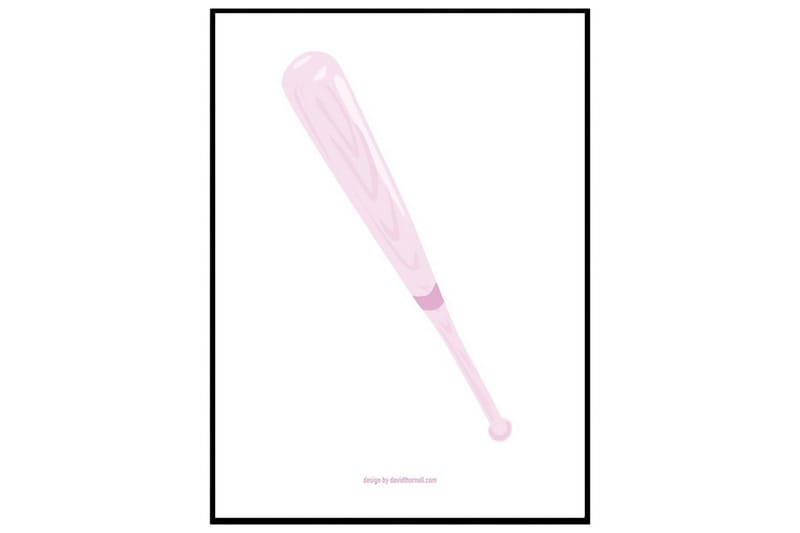Poster Pink bat - Findes i flere størrelser - Boligtilbehør - Billeder & kunst - Posters & plakater