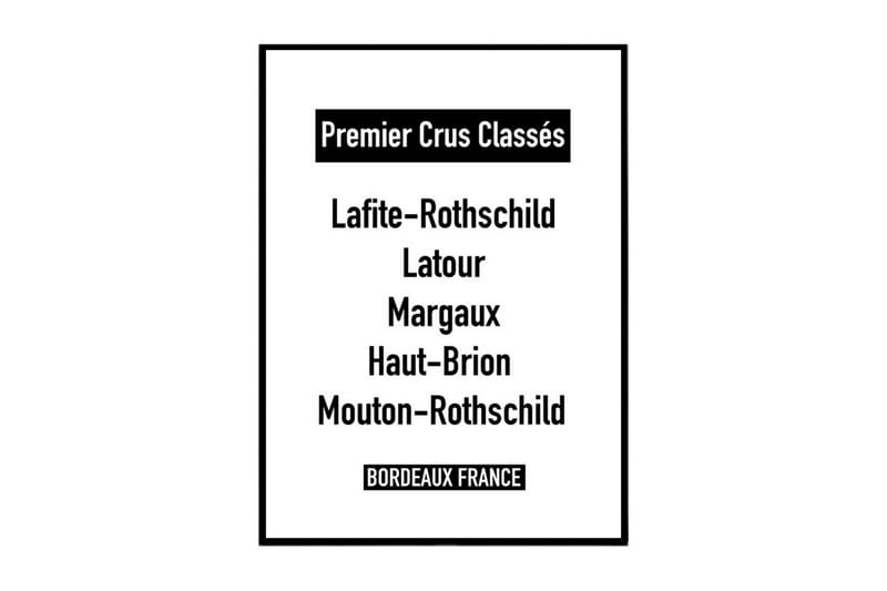 Premier Crus Classés - France Tekst Hvid/Sort