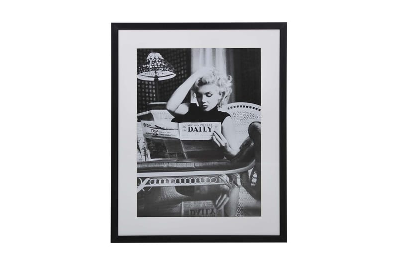 Villa Tavla Marilyn Dailey News - Sort/Hvid/Glas/Træ - Boligtilbehør - Billeder & kunst - Posters & plakater - Vintage & retro plakater