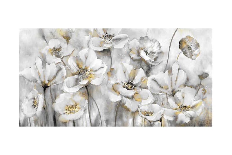 Oliemaleri Hvide blomster - Boligtilbehør - Billeder & kunst - Oliemaling