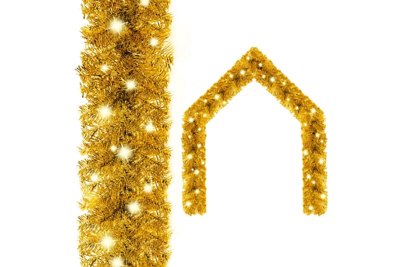 juleguirlande med LED-lys 10 m guldfarvet - Guld - Boligtilbehør - Dekoration - Festdekoration - Guirlande