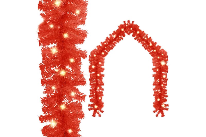 juleguirlande med LED-lys 10 m rød - Rød - Boligtilbehør - Dekoration - Festdekoration