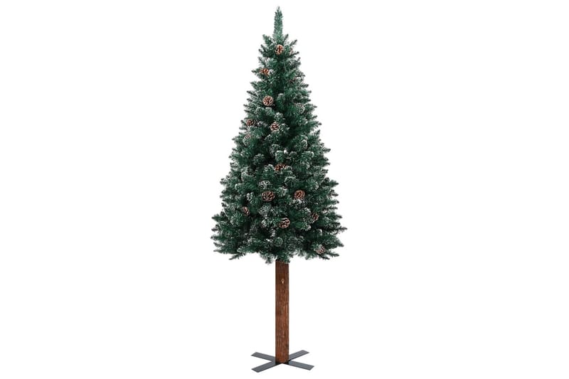 smalt juletræ med LED-lys og julekugler 210 cm grøn - Boligtilbehør - Dekoration - Juelpynt og juledekoration