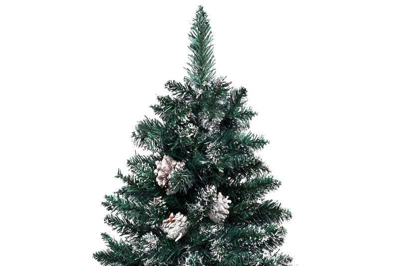 smalt juletræ med LED-lys og julekugler 210 cm grøn - Boligtilbehør - Dekoration - Juelpynt og juledekoration