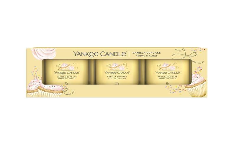 Filled Votive Vanilla Cupcake Duftlys 3 stk - Yankee Candle - Boligtilbehør - Lys & dufte - Stearinlys - Duftlys