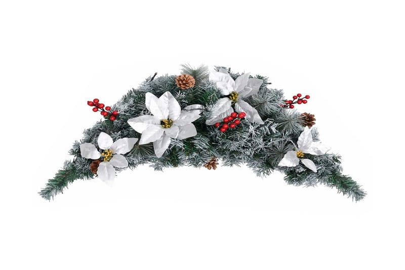 Julekrans Med Led-Lys Buefacon 90 cm Pvc Grøn - Boligtilbehør - Dekoration - Festdekoration - Guirlande