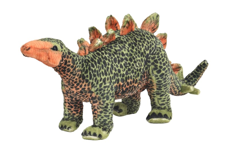 Stående Plyslegetøj Stegosaurus Dinosaur Grøn Og Orange Xxl - Grøn - Boligtilbehør - Indretning børneværelse - Legetøj - Babylegetøj