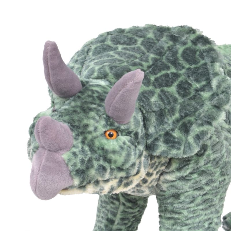 Stående Plyslegetøj Triceratops Dinosaur Grøn Xxl - Grøn - Boligtilbehør - Indretning børneværelse - Legetøj - Blødt legetøj & bamser