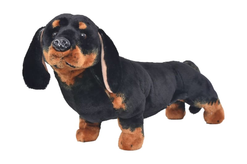 Stående Plyslegetøjsgravhund Sort Xxl - Sort - Boligtilbehør - Indretning børneværelse - Legetøj - Blødt legetøj & bamser