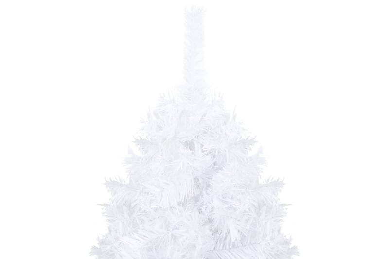 kunstigt juletræ med LED-lys og kuglesæt 120 cm PVC hvid - Boligtilbehør - Julepynt & højtidsdekorationer - Juelpynt og juledekoration - Plastik juletræ