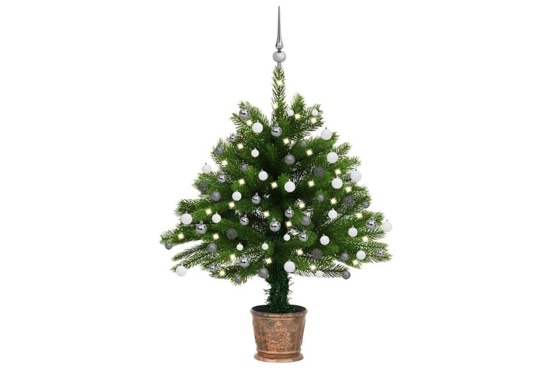kunstigt juletræ med LED-lys og kuglesæt 65 cm grøn - Boligtilbehør - Julepynt & højtidsdekorationer - Juelpynt og juledekoration - Plastik juletræ