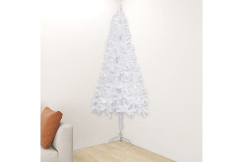 kunstigt juletræ til hjørne 210 cm PVC hvid - Hvid - Boligtilbehør - Julepynt & højtidsdekorationer - Juelpynt og juledekoration - Plastik juletræ