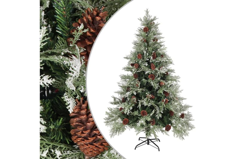 juletræ med grankogler 150 cm PVC & PE grøn og hvid - Boligtilbehør - Julepynt & højtidsdekorationer - Juelpynt og juledekoration