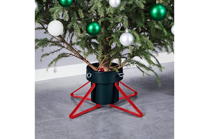 juletræsfod 46x46x19 cm grøn og rød - Grøn - Boligtilbehør - Julepynt & højtidsdekorationer - Juelpynt og juledekoration - Juletræsfod