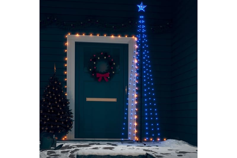 kegleformet juletræ 70x240 cm 136 LED'er blåt lys - Blå - Boligtilbehør - Julepynt & højtidsdekorationer - Juelpynt og juledekoration - Juletræspynt & julekugler