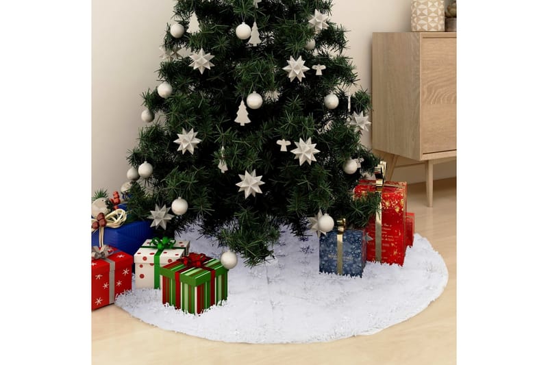 luksuriøs skjuler til juletræsfod 122 cm kunstpels hvid - Hvid - Boligtilbehør - Julepynt & højtidsdekorationer - Juelpynt og juledekoration - Juletræsfod