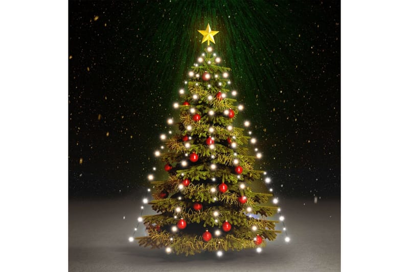 netlys til juletræ med 180 LED'er 180 cm koldt hvidt lys - Hvid - Boligtilbehør - Julepynt & højtidsdekorationer - Juelpynt og juledekoration - Juletræspynt