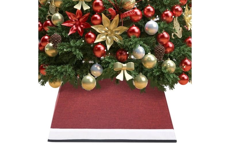 skjuler til juletræsfod 48x48x25 cm rød og hvid - Hvid - Boligtilbehør - Julepynt & højtidsdekorationer - Juelpynt og juledekoration - Juletræspynt & julekugler