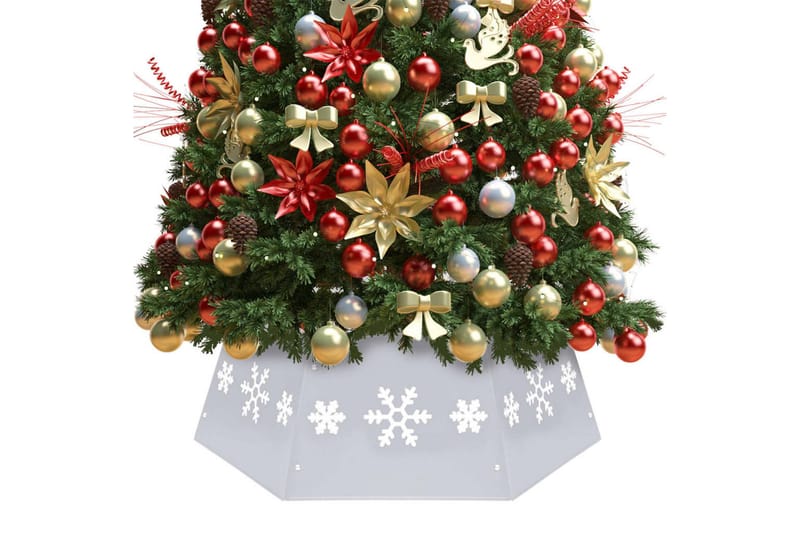 skjuler til juletræsfod 68x25 cm sølvfarvet og hvid - Sølv - Boligtilbehør - Julepynt & højtidsdekorationer - Juelpynt og juledekoration - Juletræspynt & julekugler