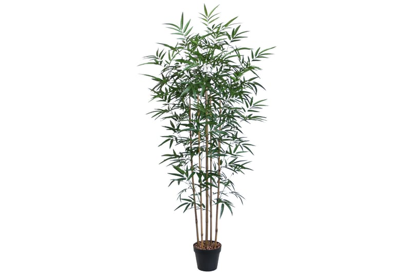 Grøn plante BAMBOO H150cm 5 grene sort gryde - Boligtilbehør - Kunstige planter