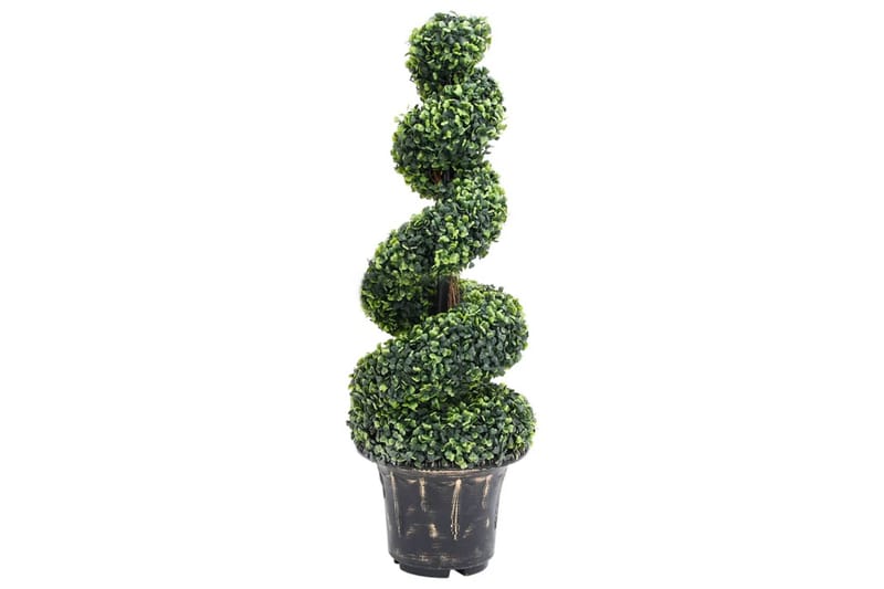 kunstig buksbom med krukke 100 cm spiralformet grøn - Grøn - Boligtilbehør - Kunstige planter
