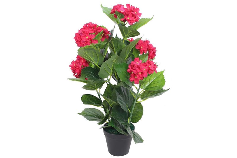 Kunstig Hortensia-Plante Med Urtepotte 60 Cm Rød - Flerfarvet - Havemøbler - Balkon - Balkon dyrkning - Balkonblomster